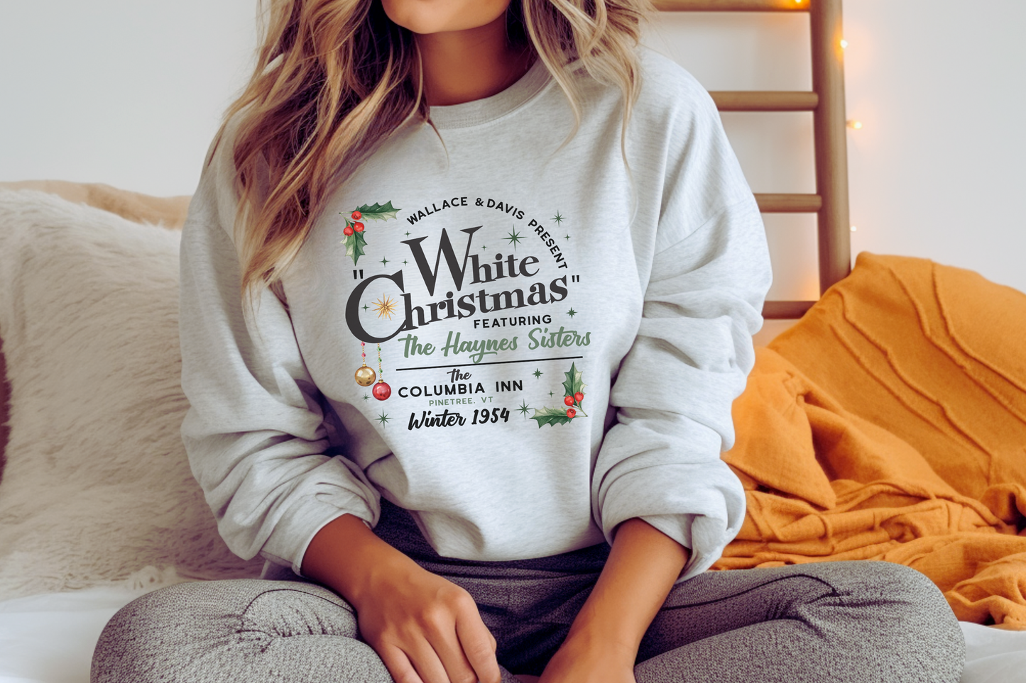 Christmas Shirt, White Christmas Sweatshirt, Columbia Inn Pine Tree Vermont Christmas Sweatshirt, Christmas Movie Sweatshirt, A White Christmas Shirt