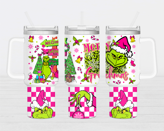 40oz Stanley Grinch Tumbler Green grinch glittered, Grinch Tumblers - Christmas Tumbler - Stink Stank Stunk, the Grinch Stole Christmas Gift