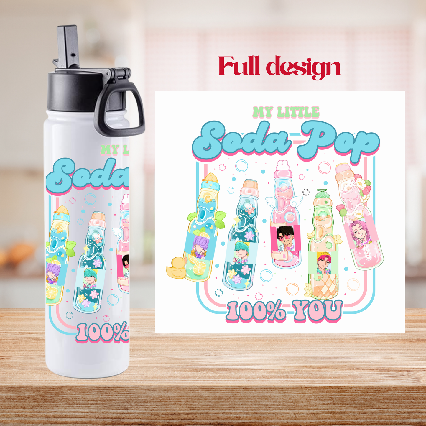 Personalized Soda pop K-pop Demon Hunters Water Bottle