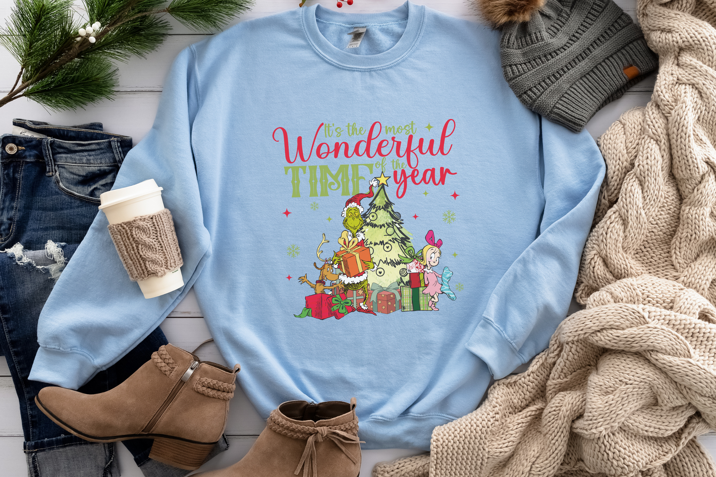 Christmas Shirt, The Most Wonderful Time Of The Year Grinch Christmas Shirt, Vintage Grinch Christmas Sweater, Xmas Party T-shirt, Retro Grinch Christmas Tee