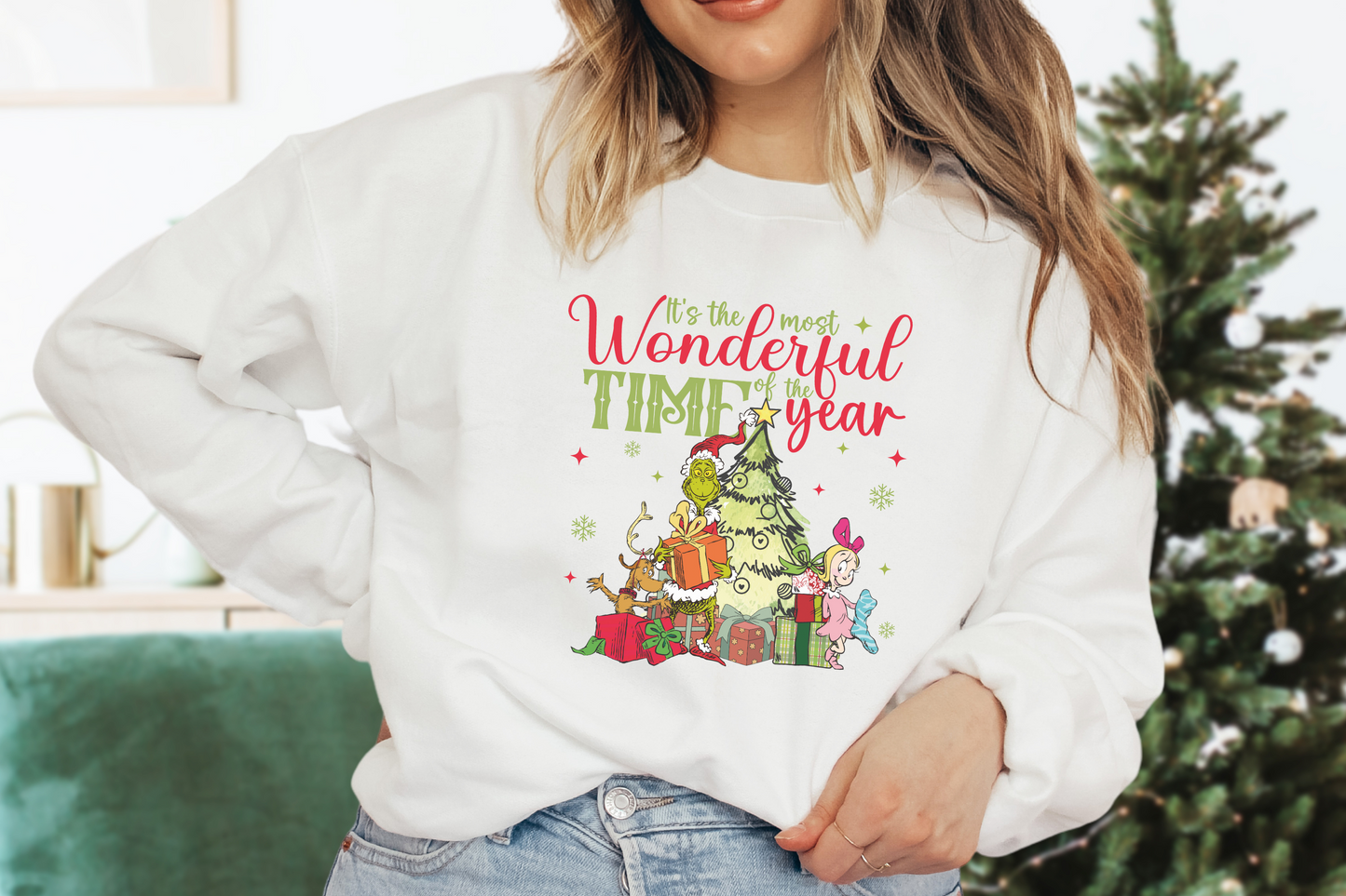 Christmas Shirt, The Most Wonderful Time Of The Year Grinch Christmas Shirt, Vintage Grinch Christmas Sweater, Xmas Party T-shirt, Retro Grinch Christmas Tee