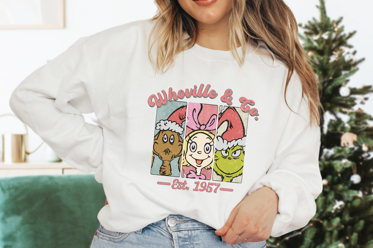 Christmas Whoville University Est 1957 Sweatshirt, Grinch Shirt, Christmas Family Gift, Christmas Shirt, Retro Grinch Tshirts, Xmas Sweater