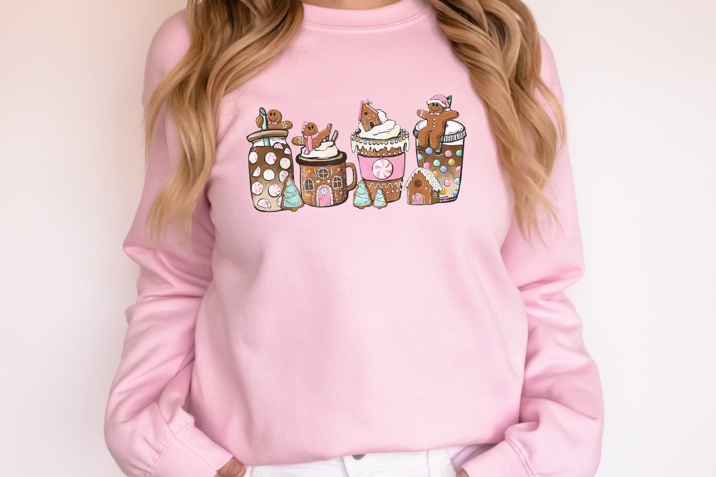 Gingerbread Christmas Coffee Shirt, Christmas coffee Sweatshirt, women Holiday sweater, Xmas Tee, Coffee Lover gift, Latte drink Crewneck