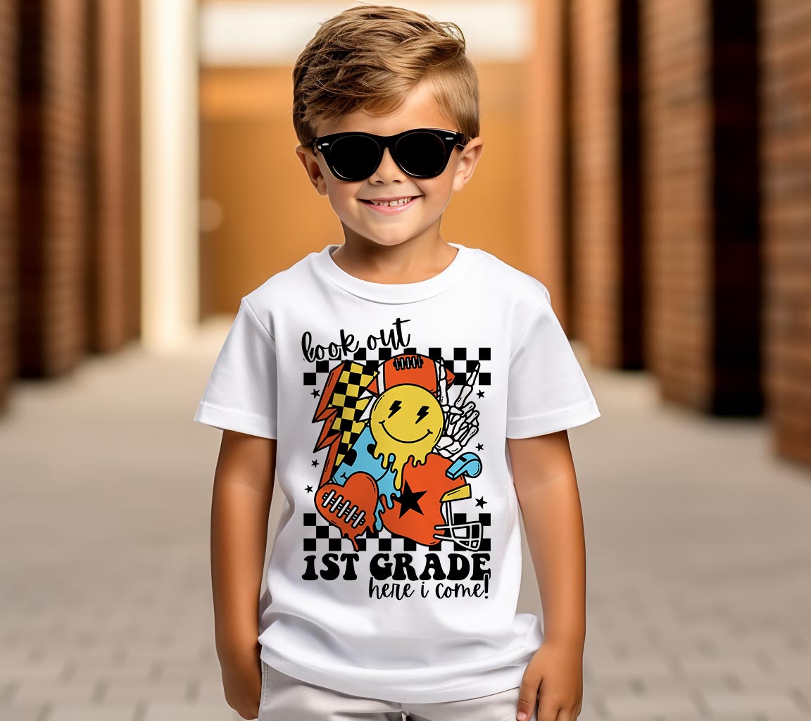 Kindergarten Shirt, First Grade Tee, Cute School Clothing for 1st day of school